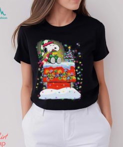 Snoopy And Woodstock Hat Santa Light Tree Christmas Shirt
