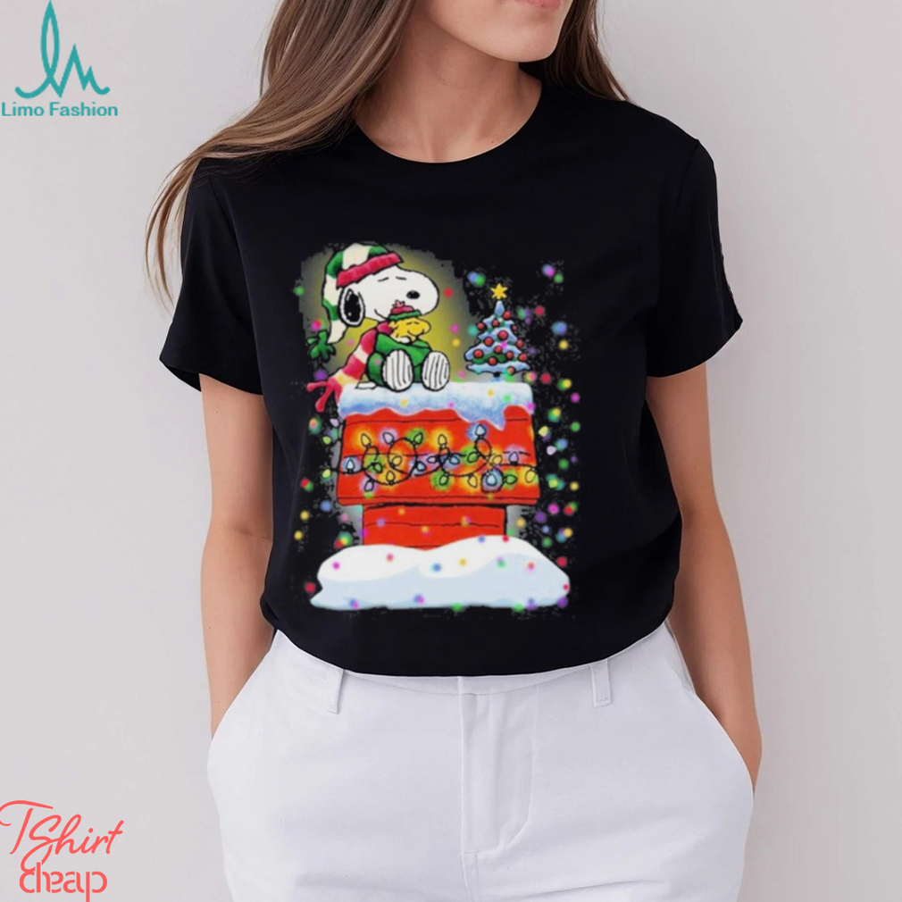 Snoopy And Woodstock Hat Santa Light Tree Christmas Shirt Snoopy And Woodstock Hat Santa Light Tree Christmas Shirt