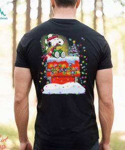 Snoopy And Woodstock Hat Santa Light Tree Christmas Shirt