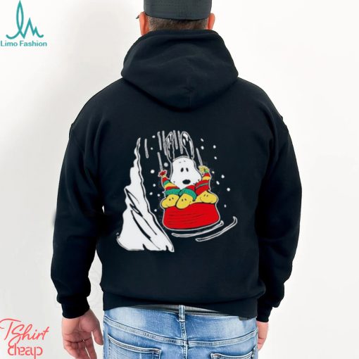 Snoopy And Woodstock Hat Santa Skiing Christmas Shirt