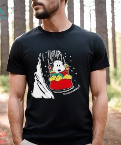 Snoopy And Woodstock Hat Santa Skiing Christmas Shirt