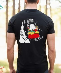 Snoopy And Woodstock Hat Santa Skiing Christmas Shirt