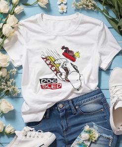 Snoopy And Woodstock Hat Santa Skiing Dog Sled Merry Christmas shirt