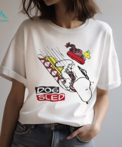 Snoopy And Woodstock Hat Santa Skiing Dog Sled Merry Christmas shirt