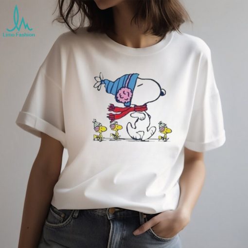 Snoopy And Woodstock Hat Santa Working Christmas shirt