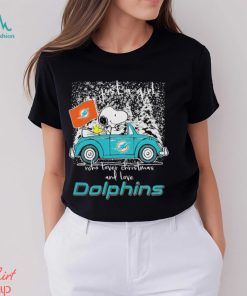 Snoopy And Woodstock Just A Girl Who Lover Christmas And Love Miami Dolphins ShirtSnoopy And Woodstock Just A Girl Who Lover Christmas And Love Miami Dolphins Shirt