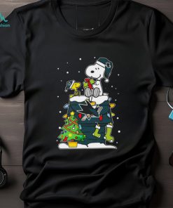Snoopy And Woodstock San Jose Sharks Christmas Tree Tshirt