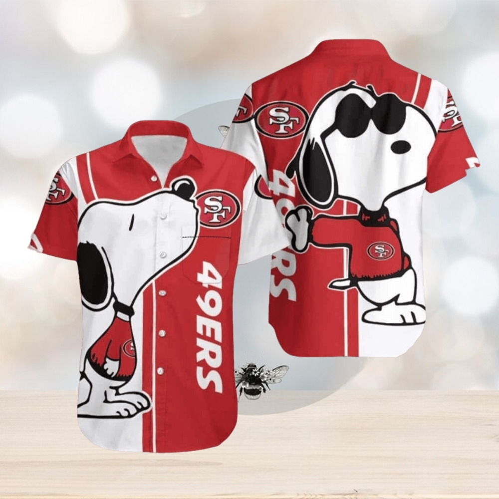 Snoopy Lovers NFL San Francisco 49ers Hawaiian Shirt Gift For Football Fans, NFL Hawaiian Shirt Snoopy Lovers NFL San Francisco 49ers Hawaiian Shirt Gift For Football Fans, NFL Hawaiian Shirt