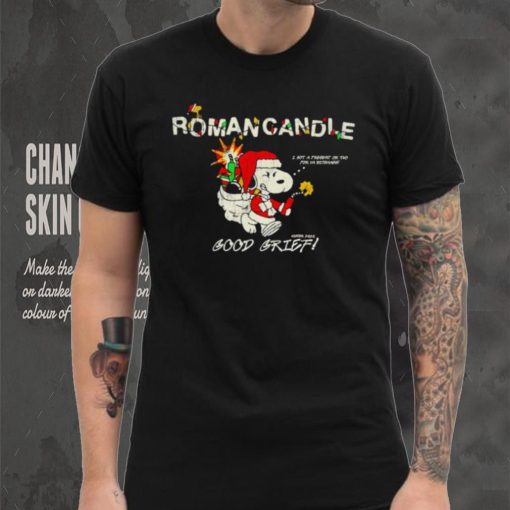 Snoopy Roman Candle good grief Christmas shirt