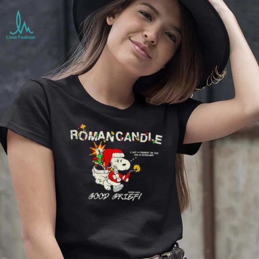 Snoopy Roman Candle good grief Christmas shirt