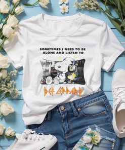 Snoopy Sometimes I Need To Be Alone And Listen To Def Leppard T Shirt