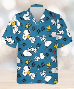 Snoopy With Woodstock Paws Peanuts Funny Hawaii Shirt