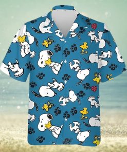 Snoopy With Woodstock Paws Peanuts Funny Hawaii Shirt