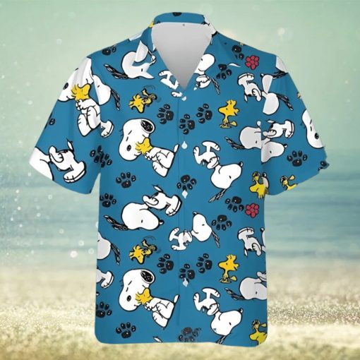 Snoopy With Woodstock Paws Peanuts Funny Hawaii Shirt