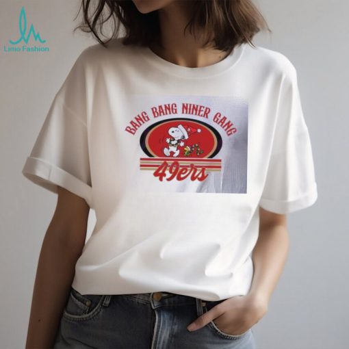 Snoopy and Woodstock Bang Bang Niner Gang SF 49ers shirt