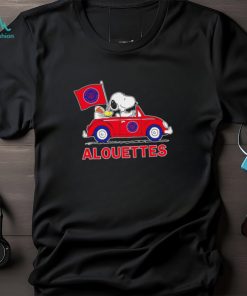 Snoopy drive a car Alouettes football flag logo gift shirt