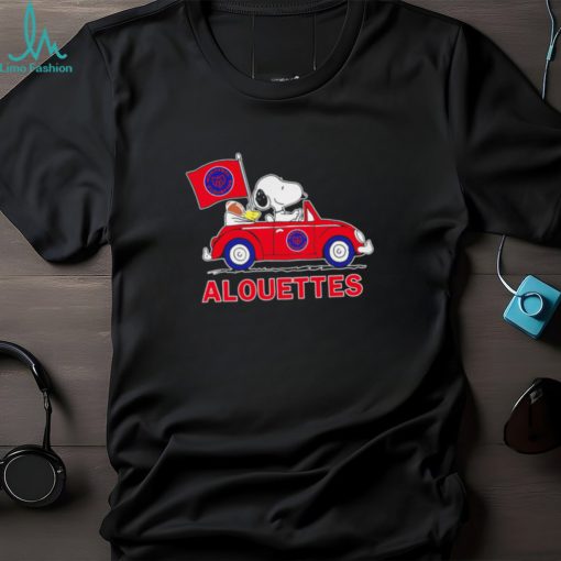 Snoopy drive a car Alouettes football flag logo gift shirt