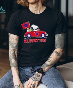 Snoopy drive a car Alouettes football flag logo gift shirt