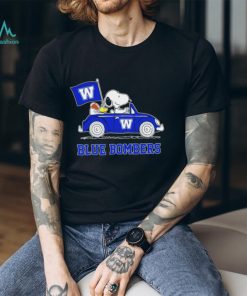 Snoopy drive a car Blue Bombers football flag logo gift shirt