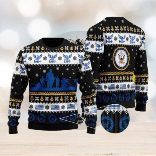 Snowflakes US Navy Soldier Christmas Ugly Sweater 3D