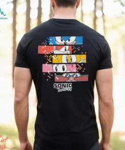 Sonic The Hedgehog Boys Black Pixels Character Print T Shirt