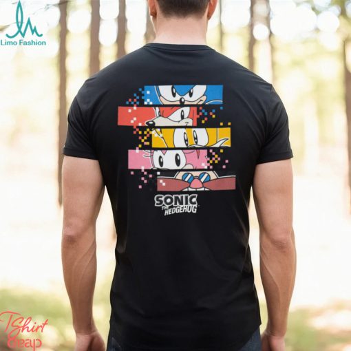 Sonic The Hedgehog Boys Black Pixels Character Print T Shirt