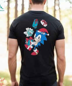 Sonic The Hedgehog Boy's Christmas Present Black T Shirt