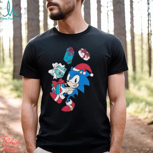 Sonic The Hedgehog Boy’s Christmas Present Black T Shirt