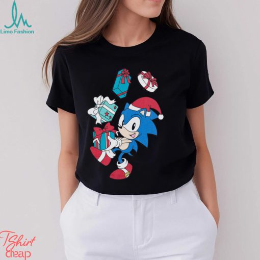 Sonic The Hedgehog Boy’s Christmas Present Black T Shirt