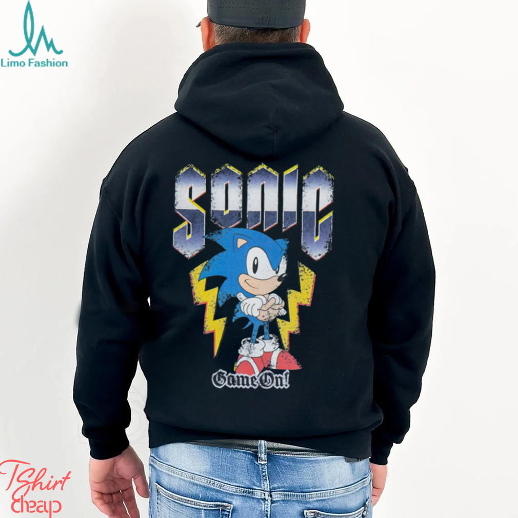 Sonic The Hedgehog Game On Black Men's Short Sleeved T Shirt Sonic The Hedgehog Game On Black Men's Short Sleeved T Shirt