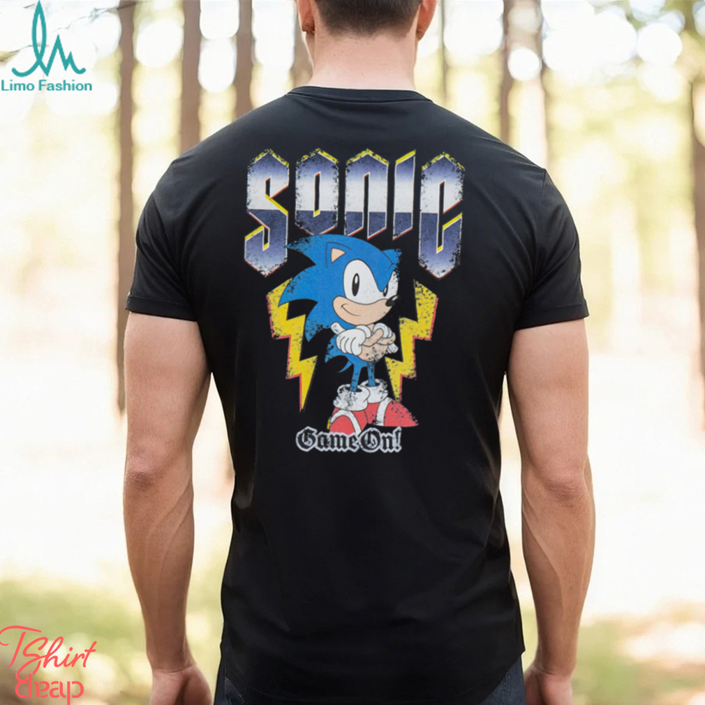 Sonic The Hedgehog Game On Black Men's Short Sleeved T Shirt Sonic The Hedgehog Game On Black Men's Short Sleeved T Shirt