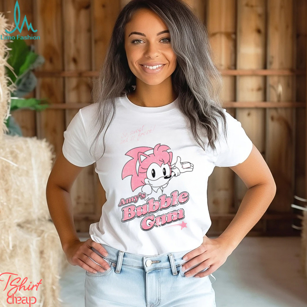 Sonic the Hedgehog Amy's Bubblegum Womens White Short Sleeved T Shirt Sonic the Hedgehog Amy's Bubblegum Womens White Short Sleeved T Shirt