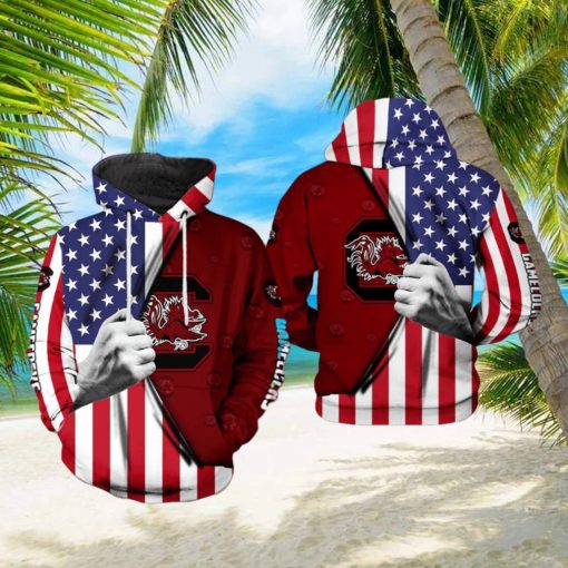 South Carolina Gamecocks NCAA US Flag 3D Printed Hoodie Ver 1