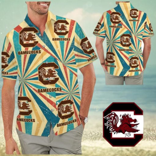 South Carolina Gamecocks Retro Vintage Style Tropical Hawaiian Shirt