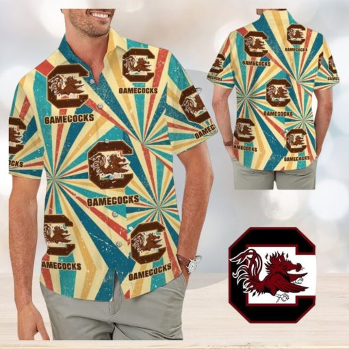 South Carolina Gamecocks Retro Vintage Style Tropical Hawaiian Shirt