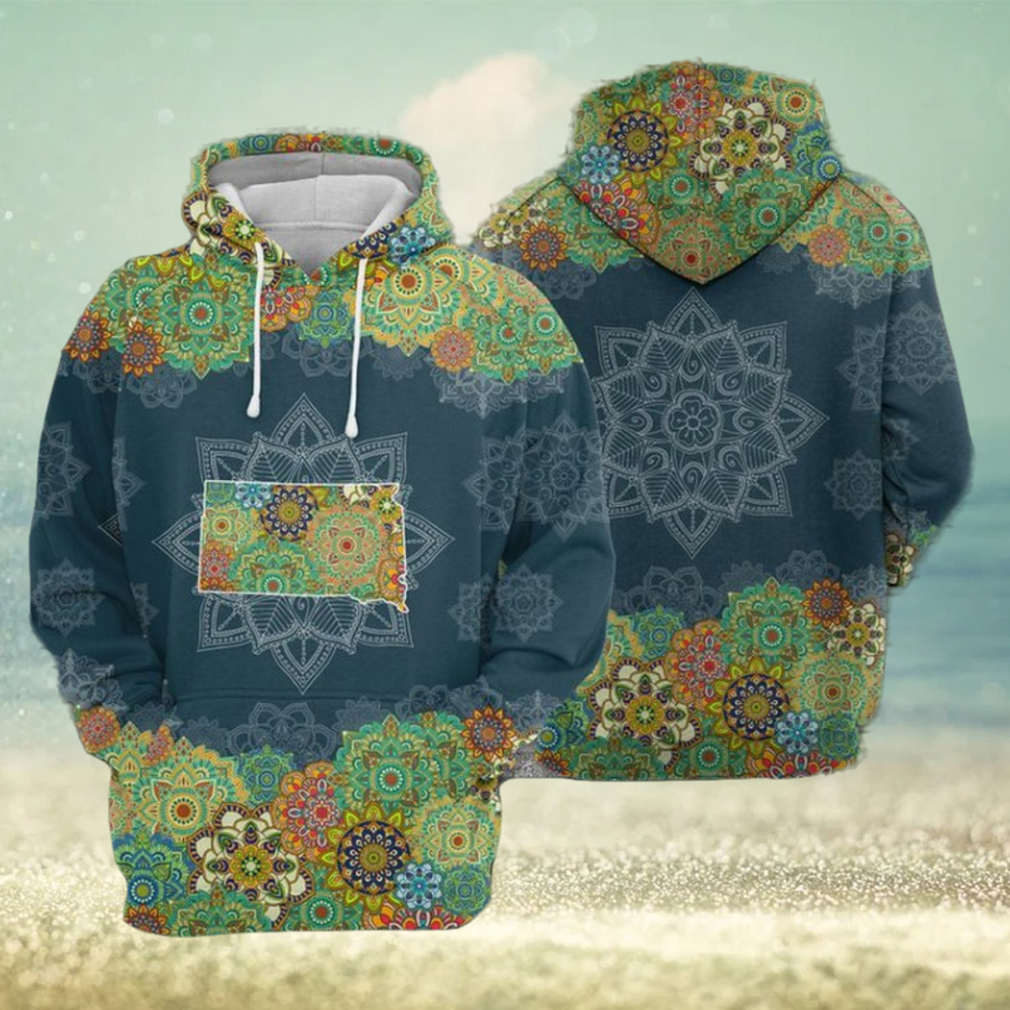 South Dakota Floral Mandala 3D Printed Hoodie South Dakota Floral Mandala 3D Printed Hoodie