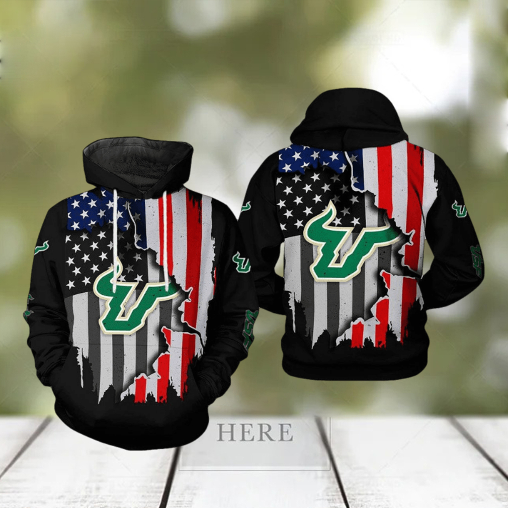 South Florida Bulls NCAA US Flag 3D Printed Hoodie South Florida Bulls NCAA US Flag 3D Printed Hoodie