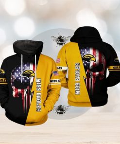 Southern Miss Golden Eagles NCAA US Flag Skull 3D Hoodie