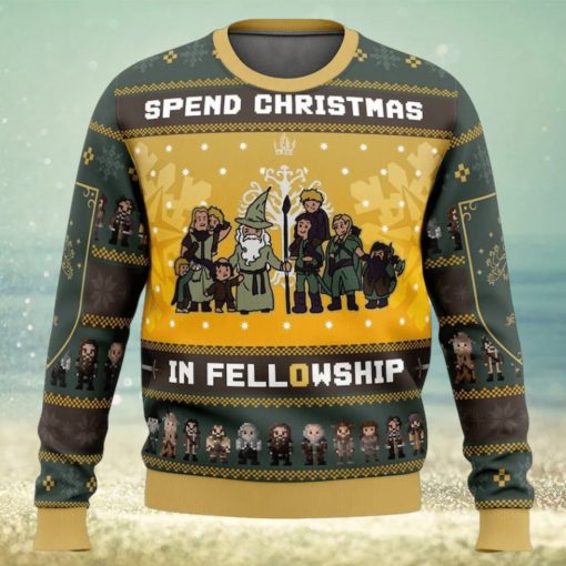 Spend Christmas in Fellowship Ugly Christmas Sweater, LOTR Ugly Sweater