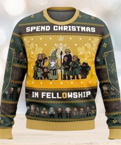 Spend Christmas in Fellowship Ugly Christmas Sweater, LOTR Ugly Sweater