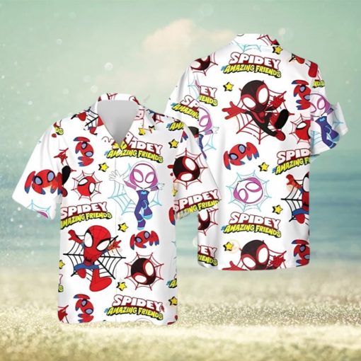 Spider Man Hawaiian Shirt Spidey And His Amazing Friends Cool Hawaiian Shirts