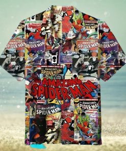 Spiderman Hawaiian Shirt Men, Superhero Short Sleeve Hawaiian Aloha Shirt