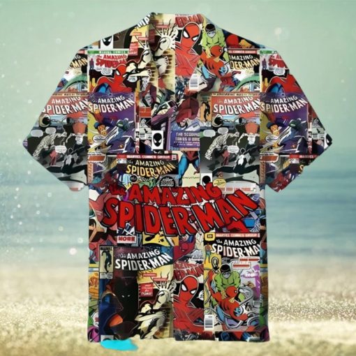 Spiderman Hawaiian Shirt Men, Superhero Short Sleeve Hawaiian Aloha Shirt