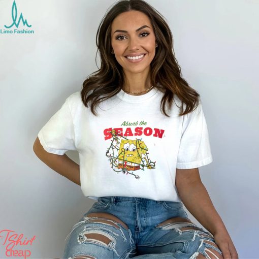 Spongebob SquarePants Adults Absorb The Season Christmas White T Shirt