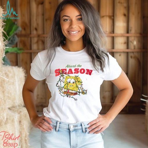 Spongebob SquarePants Adults Absorb The Season Christmas White T Shirt