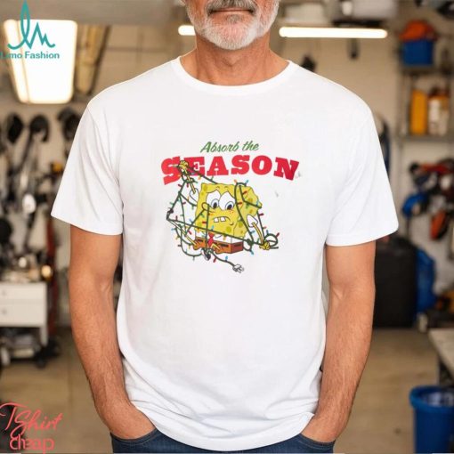 Spongebob SquarePants Adults Absorb The Season Christmas White T Shirt