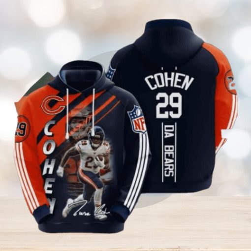 Sports American Football Nfl Chicago Bears Tarik Cohen Usa 988 Hoodie 3D Sweatshirt Tshirt Football Gift