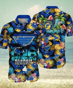 St Louis Blues NHL Flower Tropical Full Print 3D Hawaiian Shirt