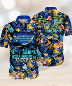 St Louis Blues NHL Flower Tropical Full Print 3D Hawaiian Shirt
