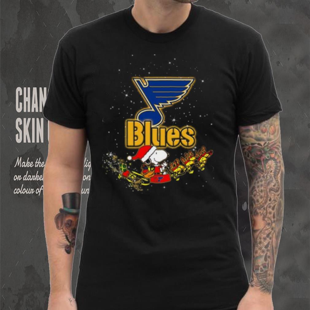 St. Louis Blues NHL Santa Snoopy and Woodstock Christmas Shirt St. Louis Blues NHL Santa Snoopy and Woodstock Christmas Shirt